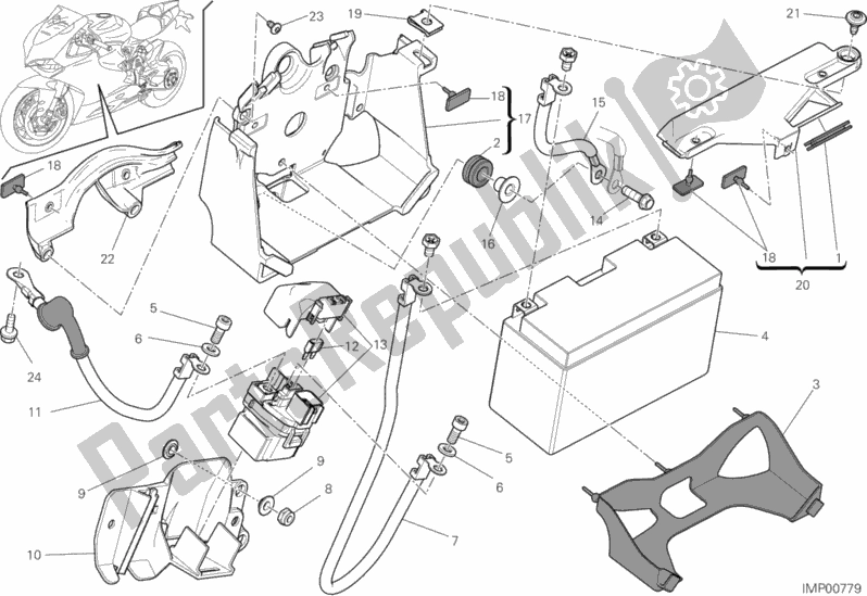 Alle onderdelen voor de Batterijhouder van de Ducati Superbike 1299S ABS 2015